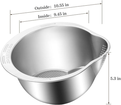 Stainless Steel Rice & Food Strainer Bowl